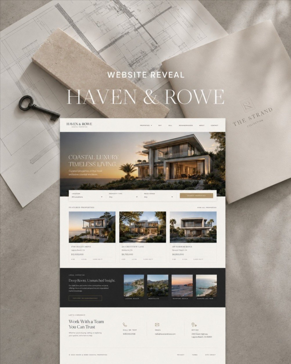 Website design by The Agency, shown as a printed reveal