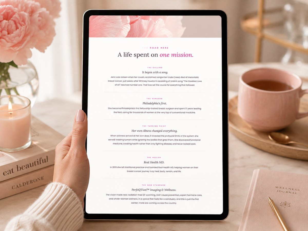 PerfeQTion Imaging about page shown on a tablet