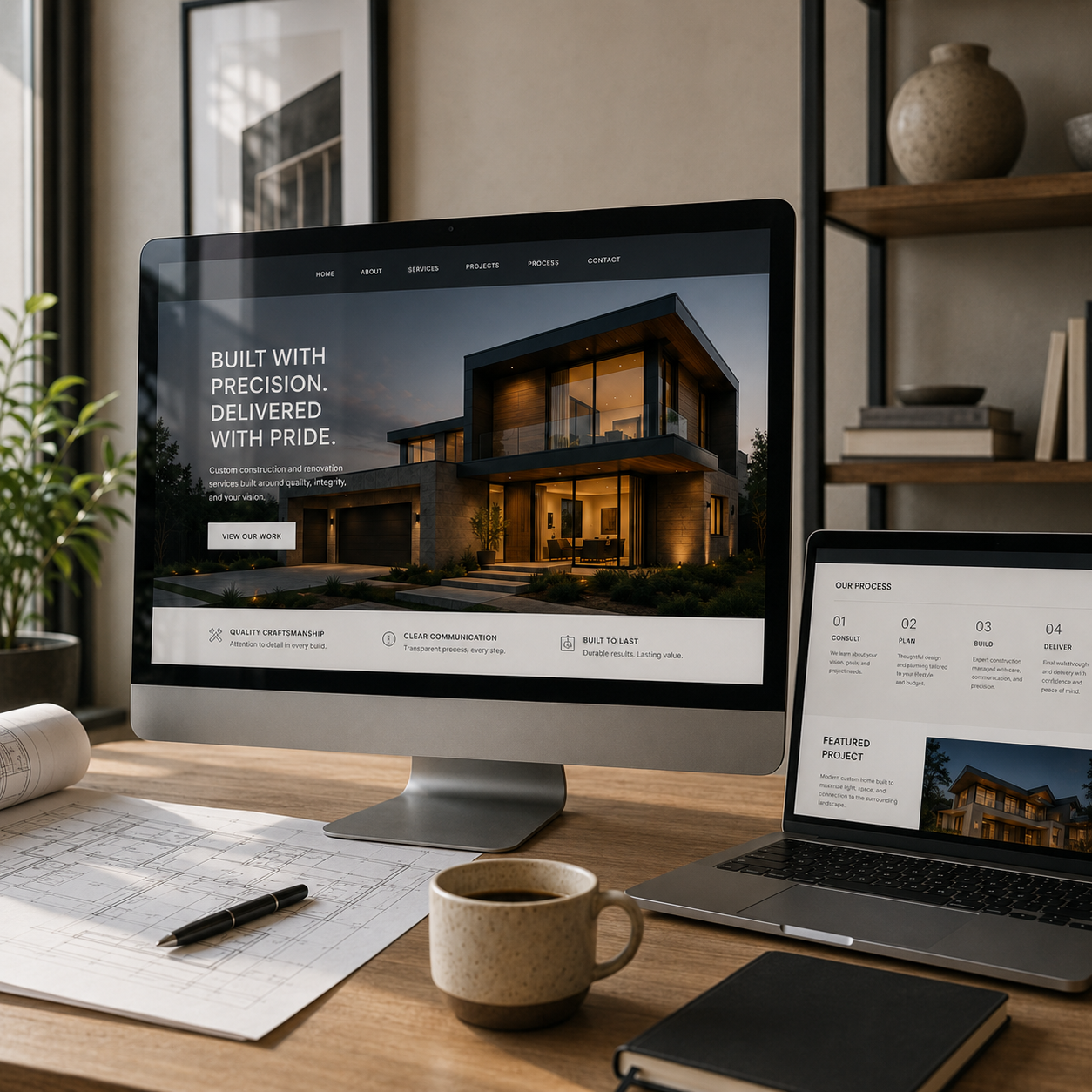 Construction company reviewing website strategy to get more qualified leads and better projects