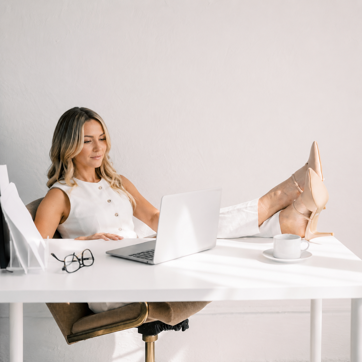 Business owner reviewing website strategy before investing in a custom website redesign